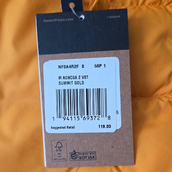 Men's (S) The North Face Summit Gold Puffer Vest - Picture 2 of 4